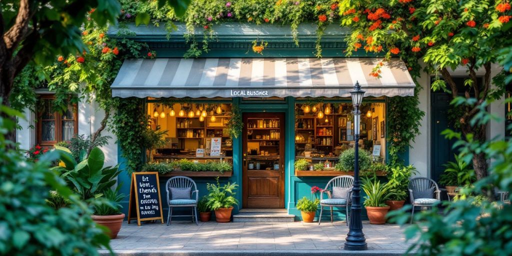 Photograph of a welcoming local business storefront.