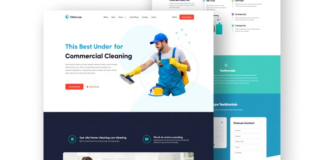 Modern web design for a commercial cleaning service.