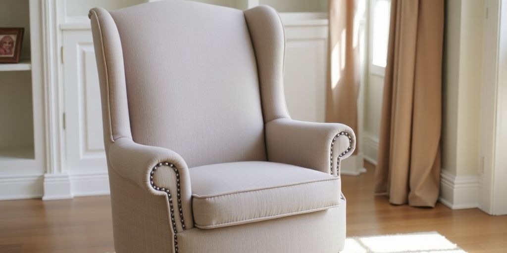 Stylish upholstered chair in a bright, clean room.